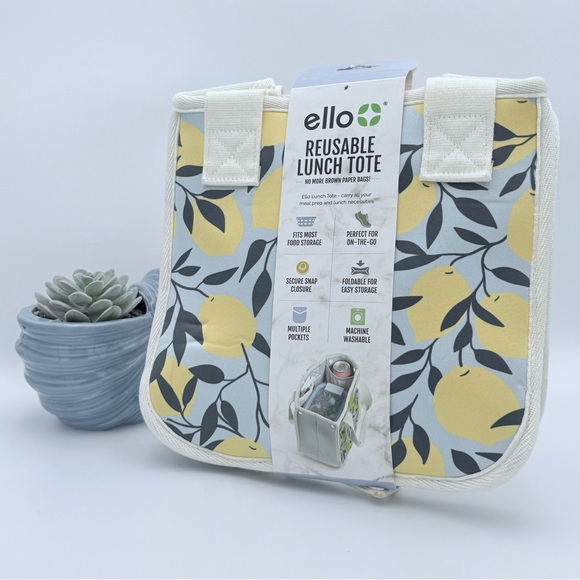 Ello Insulated Lunch Bag with Lemon Print NWT - Picture 2 of 3